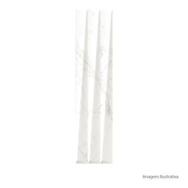 Porcelanato Acetinado Marmorizado 30x120cm Branco - Ceusa Coluna Carrara Esmaltado Retificado