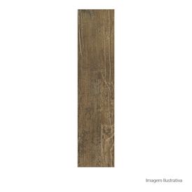 Porcelanato Amadeirado Rústico 20x90cm Marrom - Ceusa Barril Esmaltado Retificado