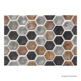 Cerâmica Decorado Acetinado 45x65cm Multicolor - Ceusa Favo Oxistone Retificado