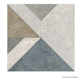 Porcelanato Decorado Rústico 80x80cm Multicolor - Ceusa Buzz Composite Esmaltado Retificado