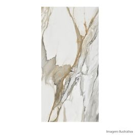 Porcelanato Marmorizado Natural 60x120cm Branco - Ceusa Eterno Borghini Wh Nat Esmaltado Retificado