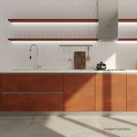 Porcelanato Acetinado Monocromatico 30x120cm Branco - Ceusa Pipas Esmaltado Retificado