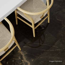 Porcelanato Polido Marmorizado 80x80cm Preto - Ceusa Escala Nor Retificado