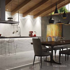 Porcelanato Polido Marmorizado 80x80cm Branco - Ceusa Venatino Retificado