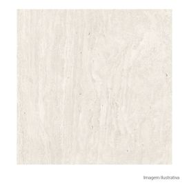 Porcelanato Polido Marmorizado 80x80cm Bege - Ceusa Travertino Veins Veins Retificado