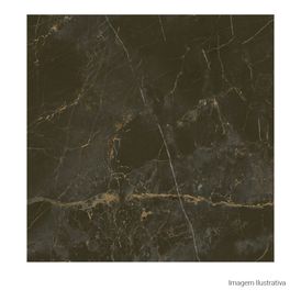 Porcelanato Acetinado Marmorizado 100x100cm Preto - Ceusa Escala Nor Esmaltado Retificado