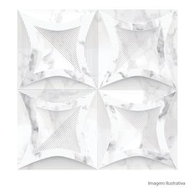 Porcelanato Marmorizado Matte 60x60cm Branco - Ceusa Star Wh Esmaltado Retificado