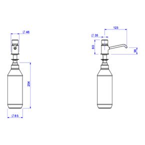 Dispensador-Deca-para-Sabao-Liquido-Decamatic-Cromado---Deca---2015.C---Fundo-Branco-Medida-Imagem-do-Desenho-tecnico-de-engenharia