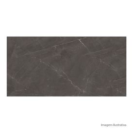 Porcelanato Polido Marmorizado 60x120cm Preto - Portinari Lumina Bk Pol Retificado