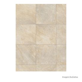 Porcelanato Pedra Hard 60x60cm Bege - Portinari Duetto Be Esmaltado Bold