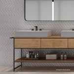 Azulejo-Coral-Marble-Matte-Decor-White-33x100cm-Ret---Portinari---6061728A---Ambientada-Ampla-