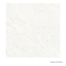 Porcelanato Marmorizado Natural 100x100cm Branco - Portinari Lumina Carrara Nat Esmaltado Retificado