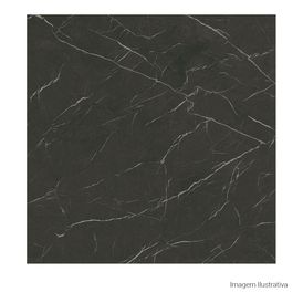Porcelanato Marmorizado Natural 120x120cm Preto - Portinari Soberano Bk Nat Esmaltado Retificado