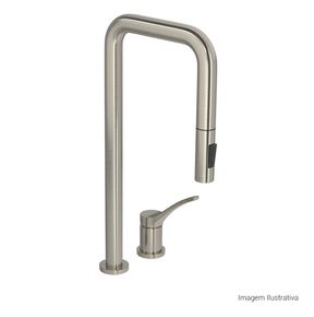 Bica-de-Mesa-Deca-Reta-para-Cozinha-You-Inox---Deca---1290.INX99---Fundo-Branco-Produto-com-item-complementar-posicionada-na-diagonal-direita-e-fechado-ou-produto-redondo