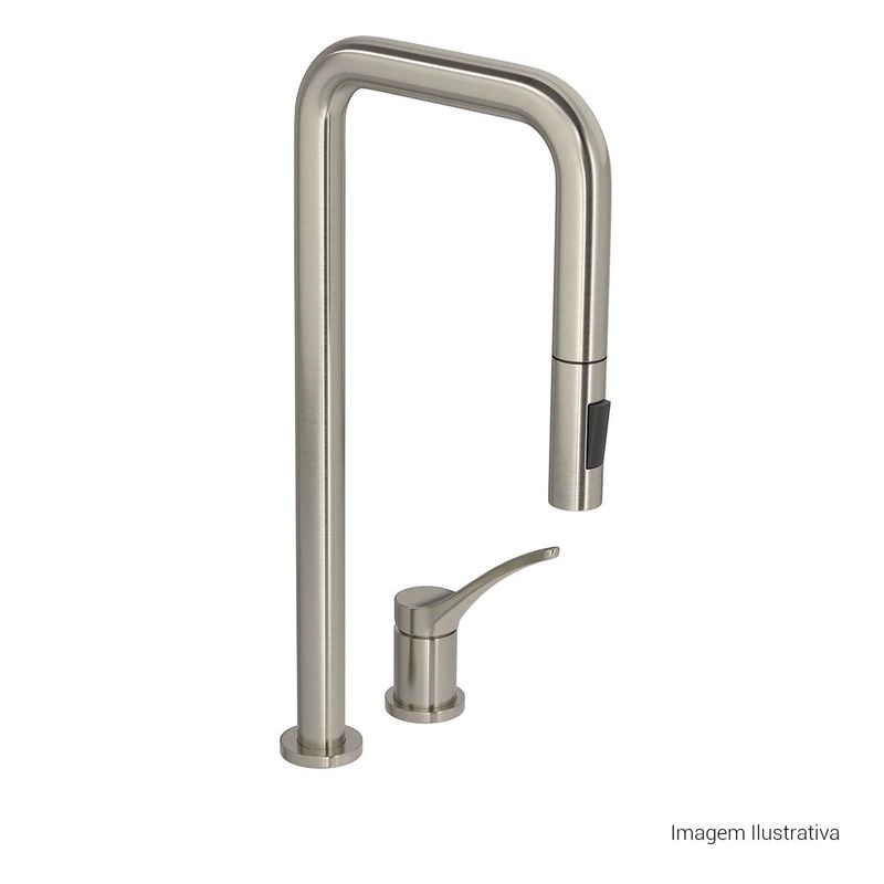 Bica-de-Mesa-Deca-Reta-para-Cozinha-You-Inox---Deca---1290.INX99---Fundo-Branco-Produto-com-item-complementar-posicionada-na-diagonal-direita-e-fechado-ou-produto-redondo