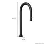 Bica-de-Mesa-Deca-Curva-para-Cozinha-You-Black-Matte---Deca---1292.BL99.MT---Fundo-Branco-Medida-Foto-com-medidas-Produto-unico-ou-multiplos
