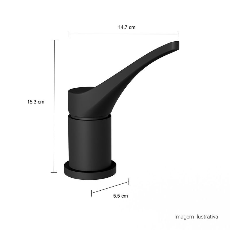 Acionamento-para-Monocomando-Deca-de-Mesa-para-Cozinha-Wave-You-Black-Matte---Deca---4992.BL99.MT.01---Fundo-Branco-Medida-Foto-com-medidas-Produto-unico-ou-multiplos