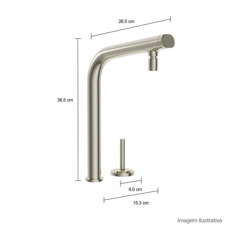 Misturador-Monocomando-Deca-de-Mesa-Bica-Alta-para-Cozinha-Click-com-Acionamento-Joystick-You-Inox---Deca---2291.INX.03---Fundo-Branco-Medida-Foto-com-medidas-Produto-unico-ou-multiplos