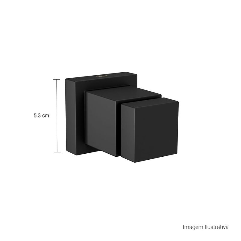 Acabamento-para-Registro-de-Pressao-Deca-1-2--e-3-4--com-Mecanismo-1-2-Volta-Cubo-Black-Matte---Deca---4916.BL86.PQ.MT---Fundo-Branco-Medida-Foto-com-medidas-Produto-unico-ou-multiplos
