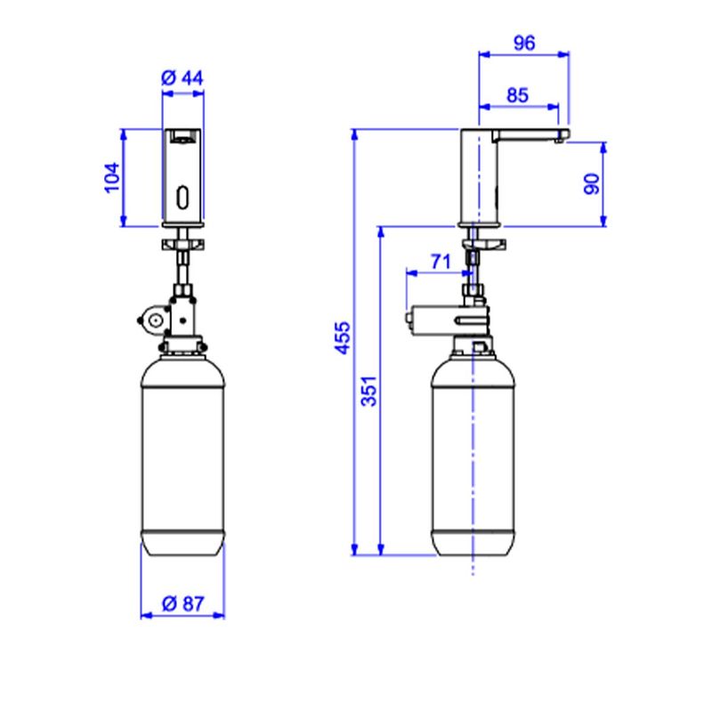 Dispensador-Deca-Eletronico-para-Sabao-Liquido-DecaluxCromado---Deca---2016.C---Fundo-Branco-Medida-Imagem-do-Desenho-tecnico-de-engenharia