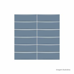 Azulejo Bella Vita Lux Blue - 8cmx25cm Bold