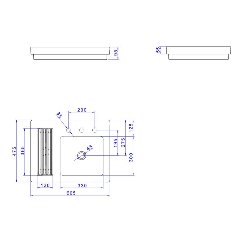 Cuba-de-Sobrepor-Deca-Retangular-Ebano-Fosco---Deca---L.131.94---Fundo-Branco-Medida-Imagem-do-Desenho-tecnico-de-engenharia