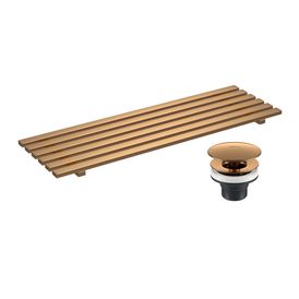 Kit com Grelha Válvula e Conector  Kit Grelha + Válvula para Cuba Gold Matte