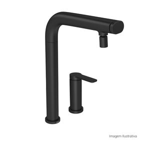 Acionamento-para-Monocomando-Deca-de-Mesa-para-Cozinha-Flat-You-Black-Matte---Deca---4992.BL99.MT.02---Fundo-Branco-Produto-com-item-complementar-posicionada-na-diagonal-direita-e-fechado-ou-produto-redondo