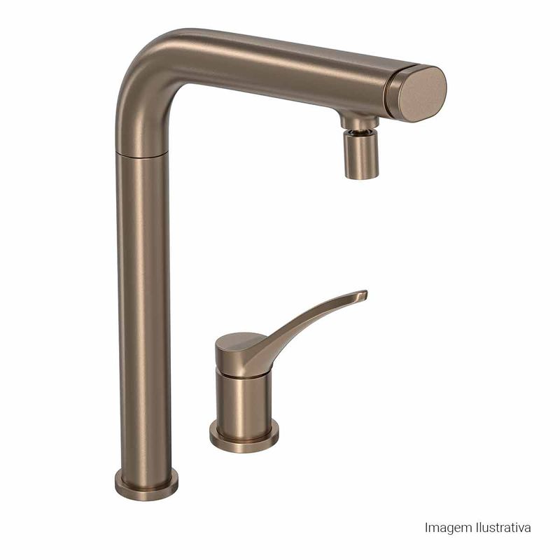 Acionamento-para-Monocomando-Deca-de-Mesa-para-Cozinha-Wave-You-Corten---Deca---4992.CT99.MT.01---Fundo-Branco-Produto-com-item-complementar-posicionada-na-diagonal-direita-e-fechado-ou-produto-redondo