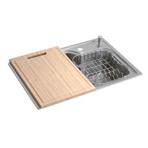 Cuba de Cozinha Retangular Deca com Deck e Acessórios 60x40cm Facile Inox