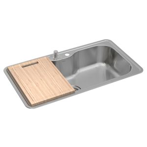 Cuba de Cozinha Retangular Deca com Deck e Acessórios 80x40 Facile Inox