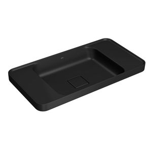 Cuba de Sobrepor Deca com Mesa Retangular 62cm Slim Ébano Fosco