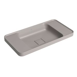 Cuba de Sobrepor Deca com Mesa Retangular 62cm Slim Soft Antracite