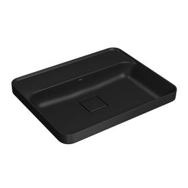 Cuba de Sobrepor Deca com Mesa Retangular 50cm Slim Ébano Fosco