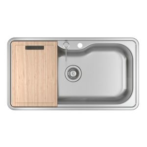 Cuba de Cozinha Retangular Deca com Deck e Acessórios 80x40 Facile Inox