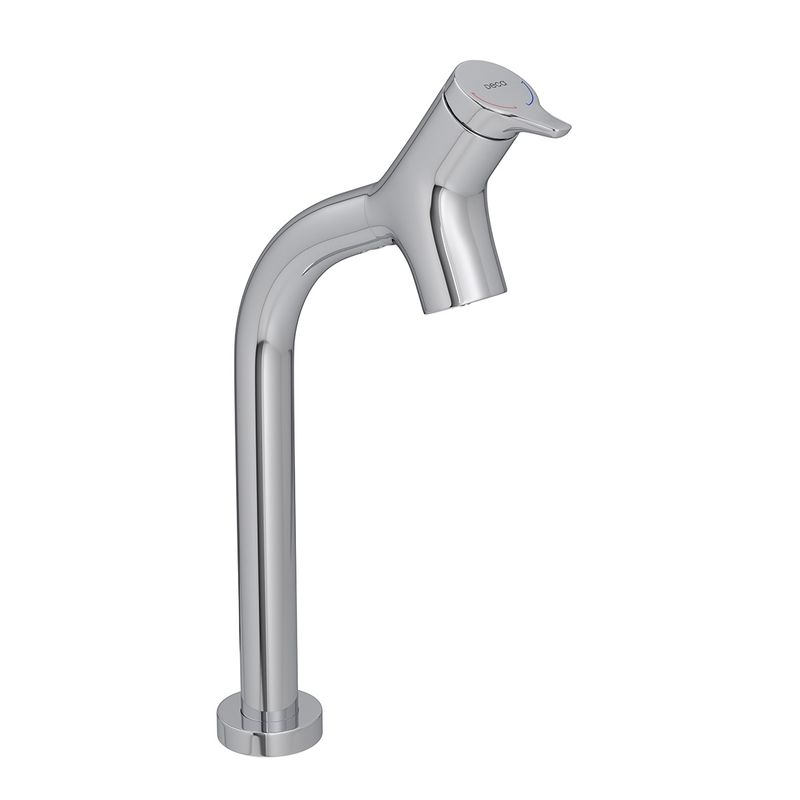 Misturador-Monocomando-Deca-de-Mesa-Bica-Alta-para-Lavatorio-Gama-Cromado---Deca---2885.C13---Fundo-Branco-Produto-Principal-SKU-posicionada-na-diagonal-direita-ou-redondo-e-produto-fechado