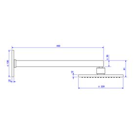 Chuveiro com Tubo de Parede Quadrado Corten