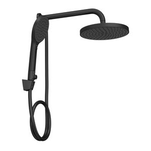 Chuveiro Redondo de Parede 22cm com Desviador Black Matte