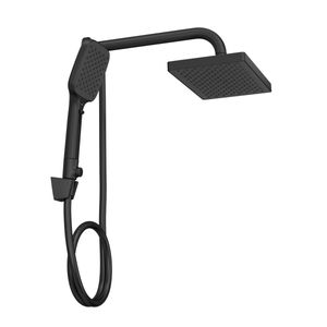 Chuveiro Retangular de Parede 26,5cm com Desviador Black Matte