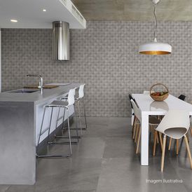 Cerâmica Cimentício Acetinado 45x65cm Cinza - Ceusa Bloc Concreto Retificado
