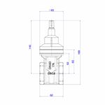 Base-para-Registro-de-Gaveta-Deca-1-1-2--Dn40----Deca---4509502---Fundo-Branco-Medida-Imagem-do-Desenho-tecnico-de-engenharia