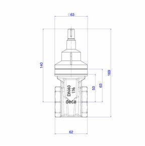 Base-para-Registro-de-Gaveta-Deca-1-1-2--Dn40----Deca---4509502---Fundo-Branco-Medida-Imagem-do-Desenho-tecnico-de-engenharia