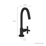 Torneira-Deca-de-Mesa-Bica-Alta-para-Lavatorio-Duna-Classica-Black-Matte---Deca---1198.BL64.MT---Fundo-Branco-Medida-Foto-com-medidas-Produto-unico-ou-multiplos