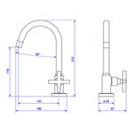 Torneira-Deca-de-Mesa-Bica-Alta-para-Lavatorio-Duna-Classica-Cromado---Deca---1198.C64---Fundo-Branco-Medida-Imagem-do-Desenho-tecnico-de-engenharia