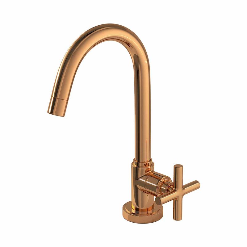 Torneira-Deca-de-Mesa-Bica-Alta-para-Lavatorio-Duna-Classica-Red-Gold---Deca---1198.GL64.RD---Fundo-Branco-Produto-Principal-SKU-posicionada-na-diagonal-esquerda