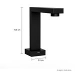 Torneira-Deca-de-Mesa-Bica-Alta-Touchless-para-Lavatorio-Dream-Black-Matte---Deca---1785.BL87.MT.SNS---Fundo-Branco-Medida-Foto-com-medidas-Produto-unico-ou-multiplos