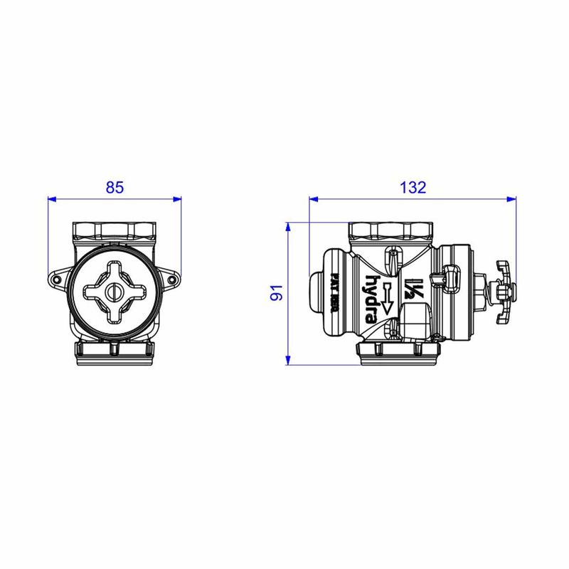 Base-para-Valvula-de-Descarga-Deca-1-1-2--Dn40-Hydra-Duo-Maxclean-Pro----Deca---4550504---Fundo-Branco-Medida-Imagem-do-Desenho-tecnico-de-engenharia