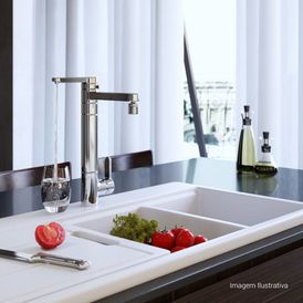 Misturador Monocomando de Mesa com Filtro para Cozinha Twin Cromado