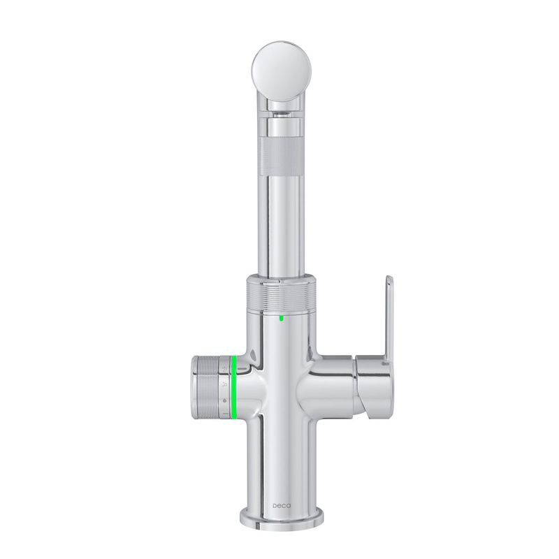 Misturador-Monocomando-Deca-para-Cozinha-com-Filtro-e-Agua-Gelada-com-Gas-220v-Cromado---Deca---2280.CR.CS.220---Fundo-Branco-Produto-com-item-complementar-posicionada-na-diagonal-esquerda