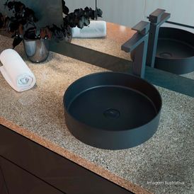 Misturador Monocomando com Textura Bica Alta para Lavatório Unic Black Matte